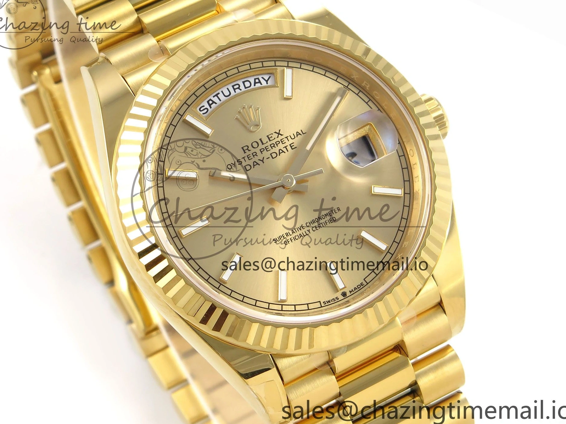 0508 Tailored Day Date 40 YG 228238 THBF 1:1 Best Edition YG Dial on President Bracelet VR3255 (Gain Weight) 952